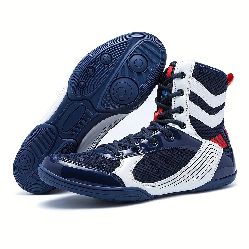 Men's Professional Boxing Shoes | Comfy Non Slip Lace Up Durable Training Boots
