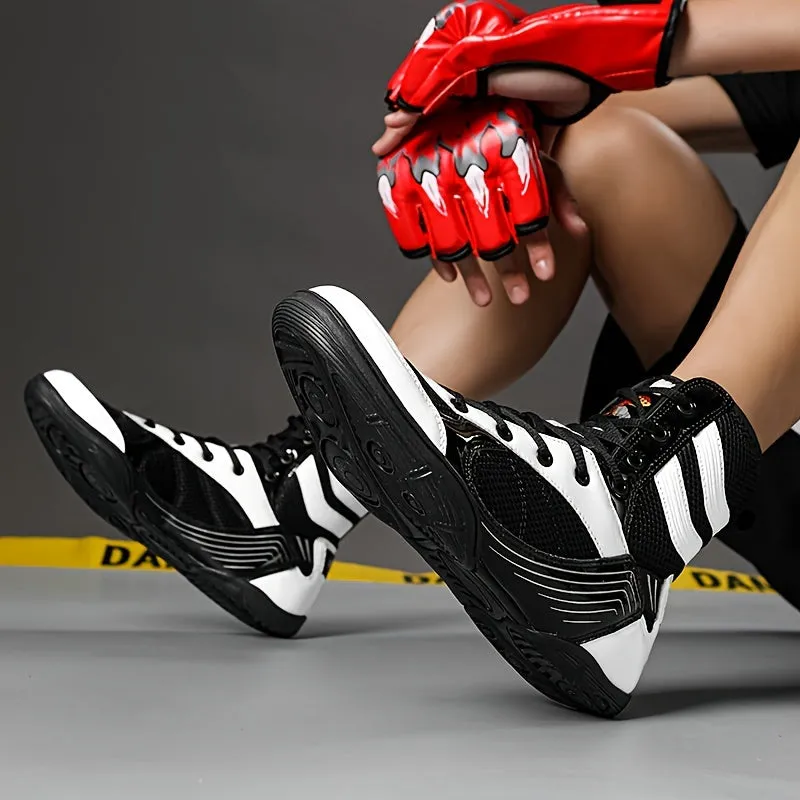Men's Professional Boxing Shoes | Comfy Non Slip Lace Up Durable Training Boots