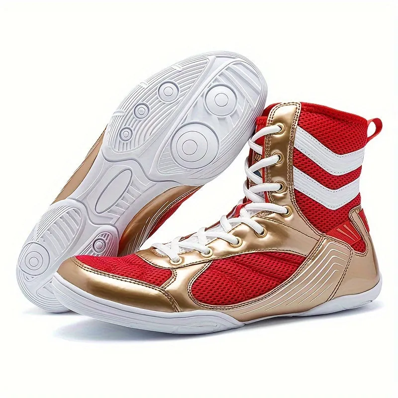 Men's Professional Boxing Shoes | Comfy Non Slip Lace Up Durable Training Boots
