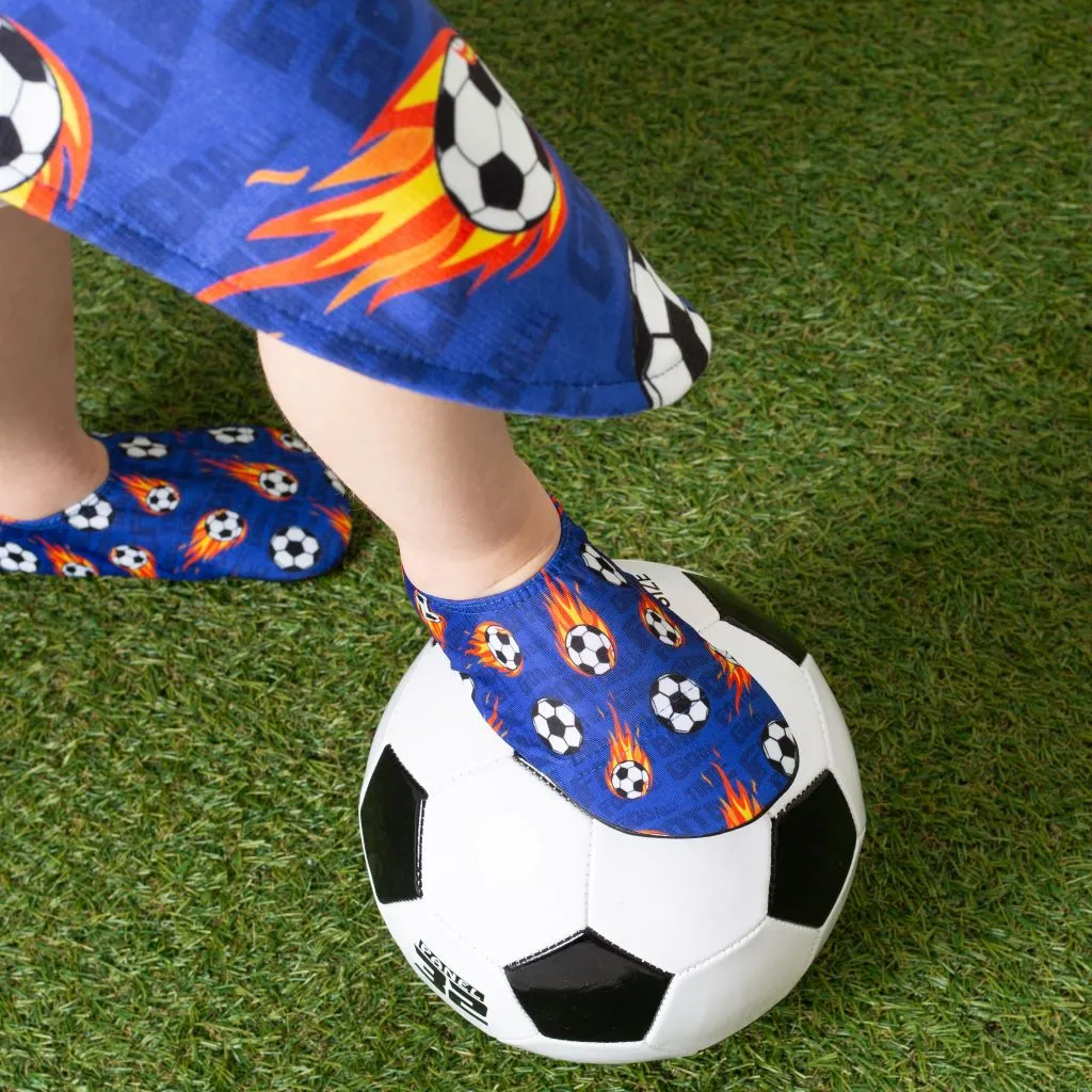Messi Navy Footballs Kids Slipfree Shoes