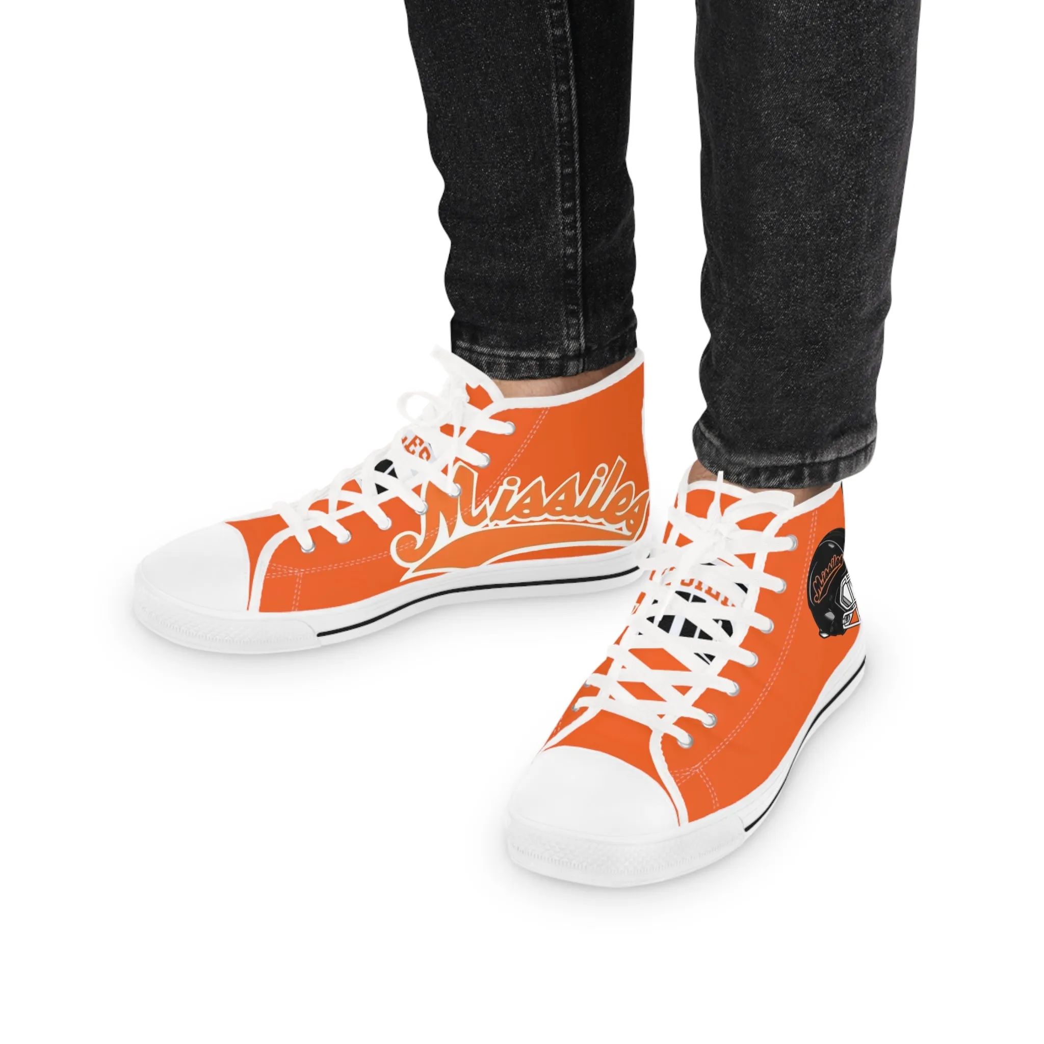 Missiles - Football Men's High Top Sneakers Orange