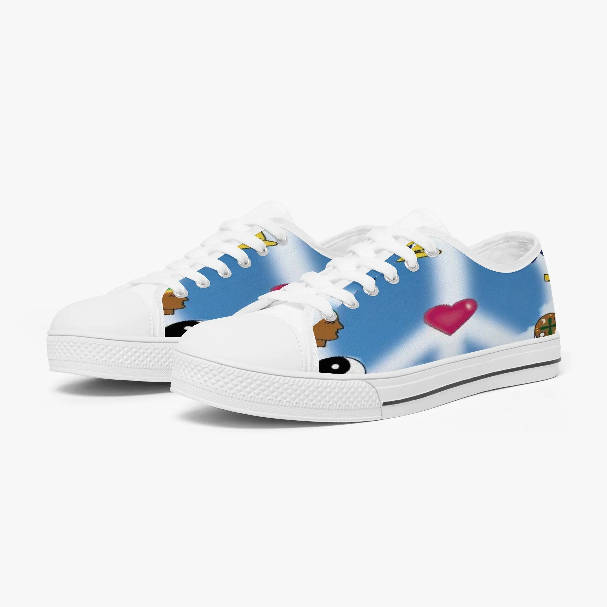 Mixed Symbols Classic Low-Top Canvas Shoes