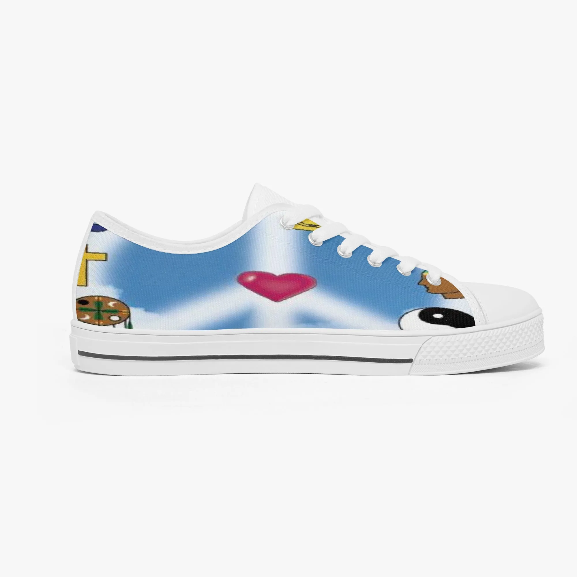 Mixed Symbols Classic Low-Top Canvas Shoes