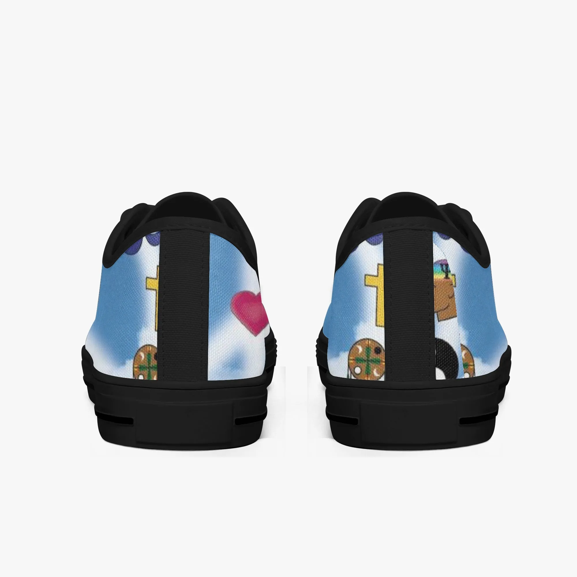 Mixed Symbols Classic Low-Top Canvas Shoes