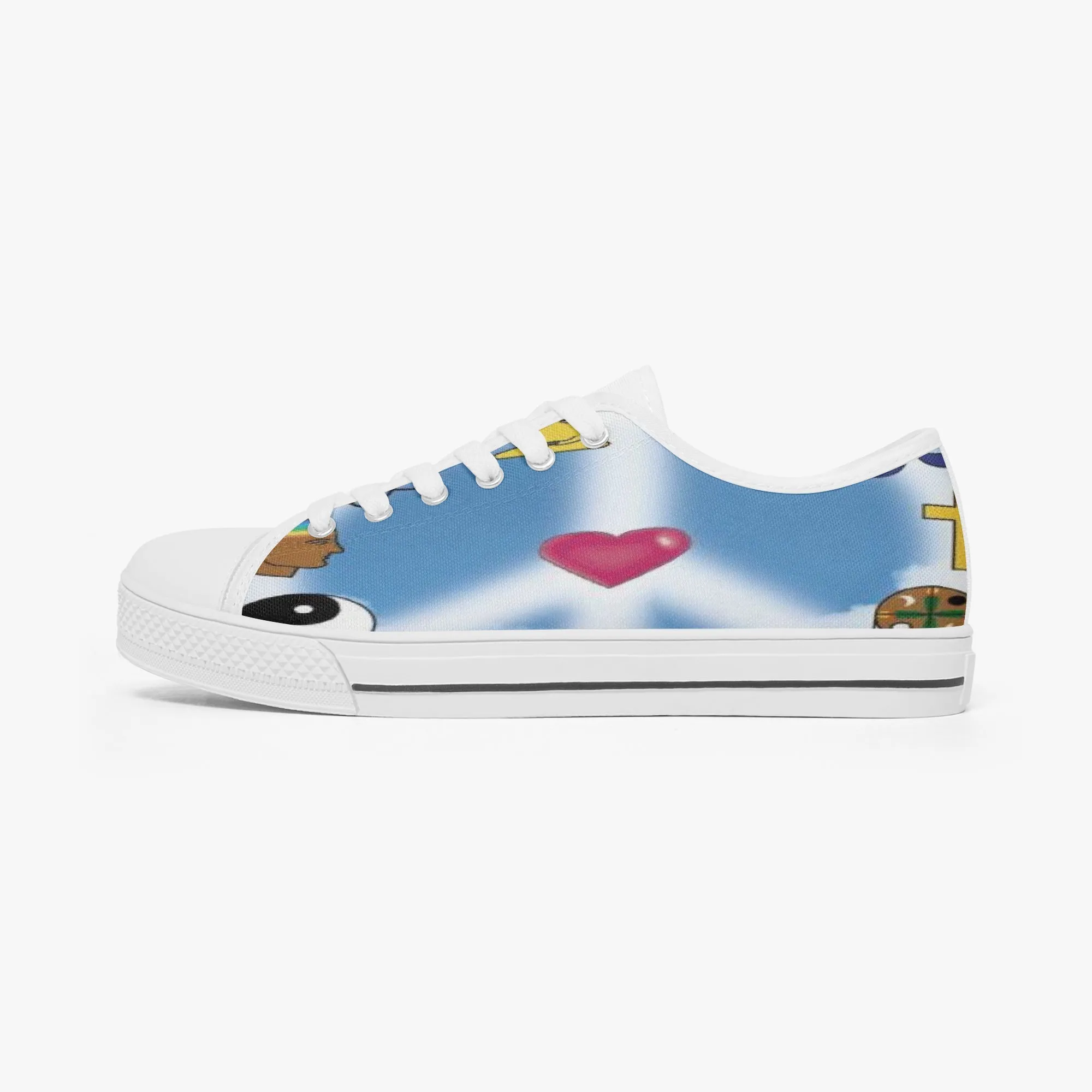 Mixed Symbols Classic Low-Top Canvas Shoes