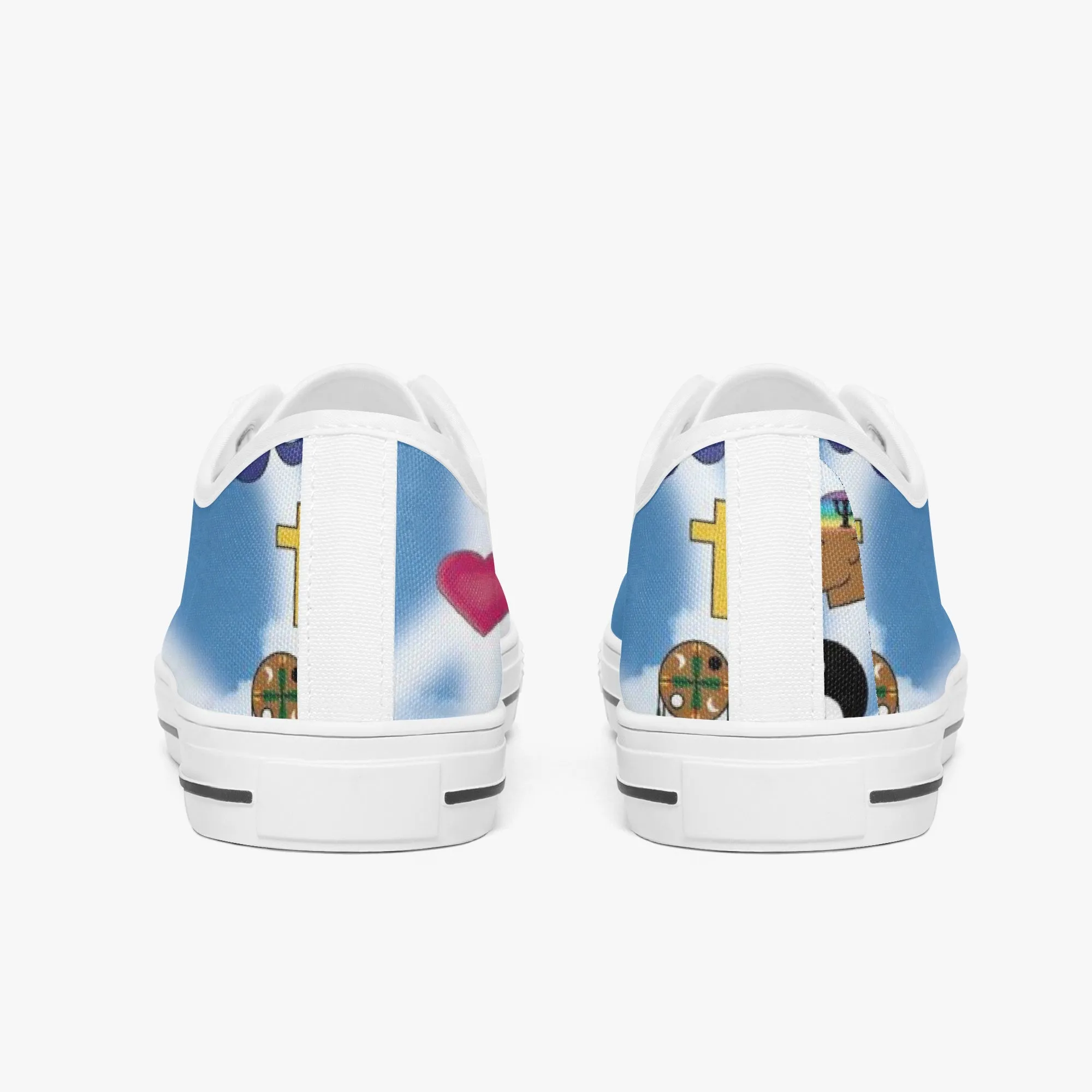 Mixed Symbols Classic Low-Top Canvas Shoes