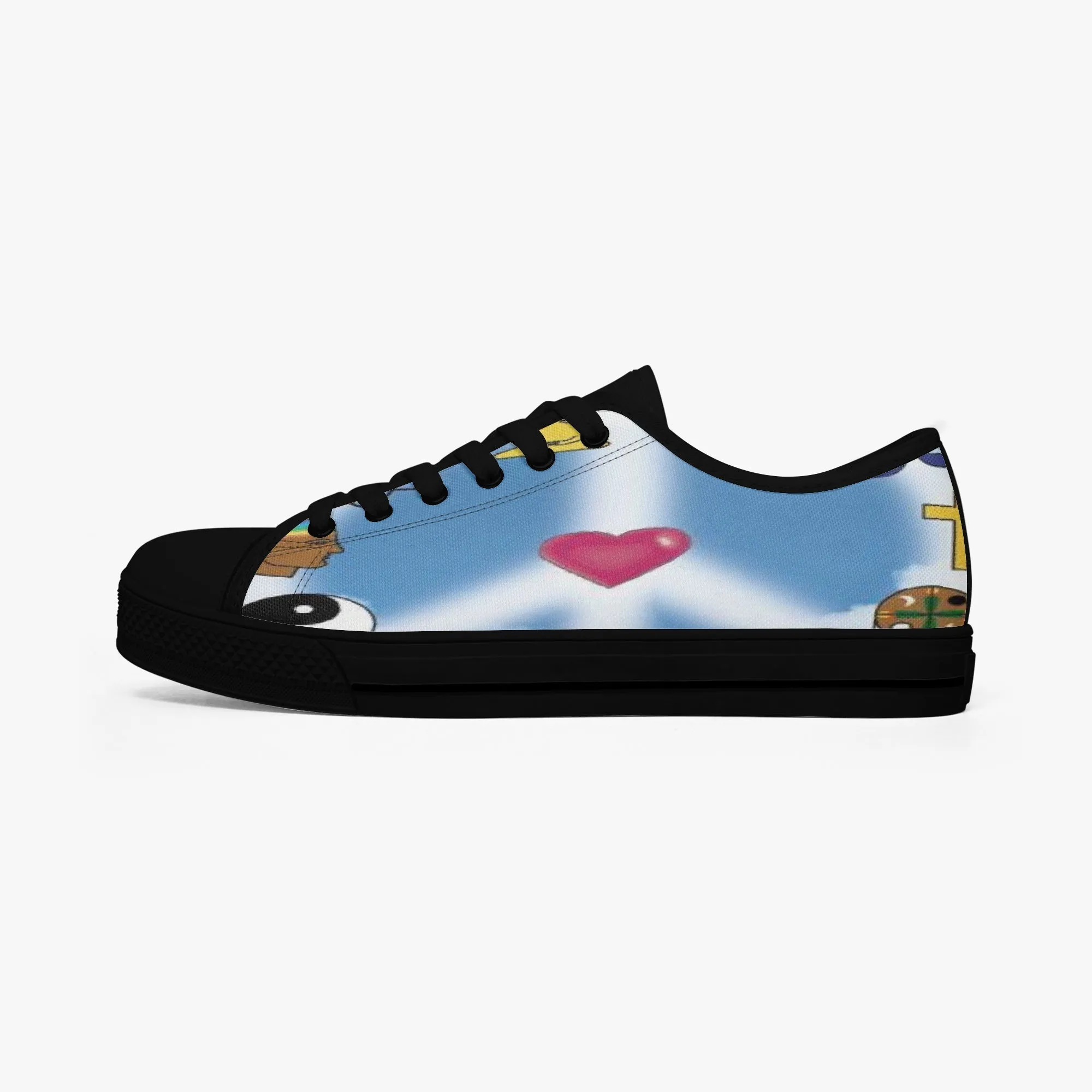 Mixed Symbols Classic Low-Top Canvas Shoes