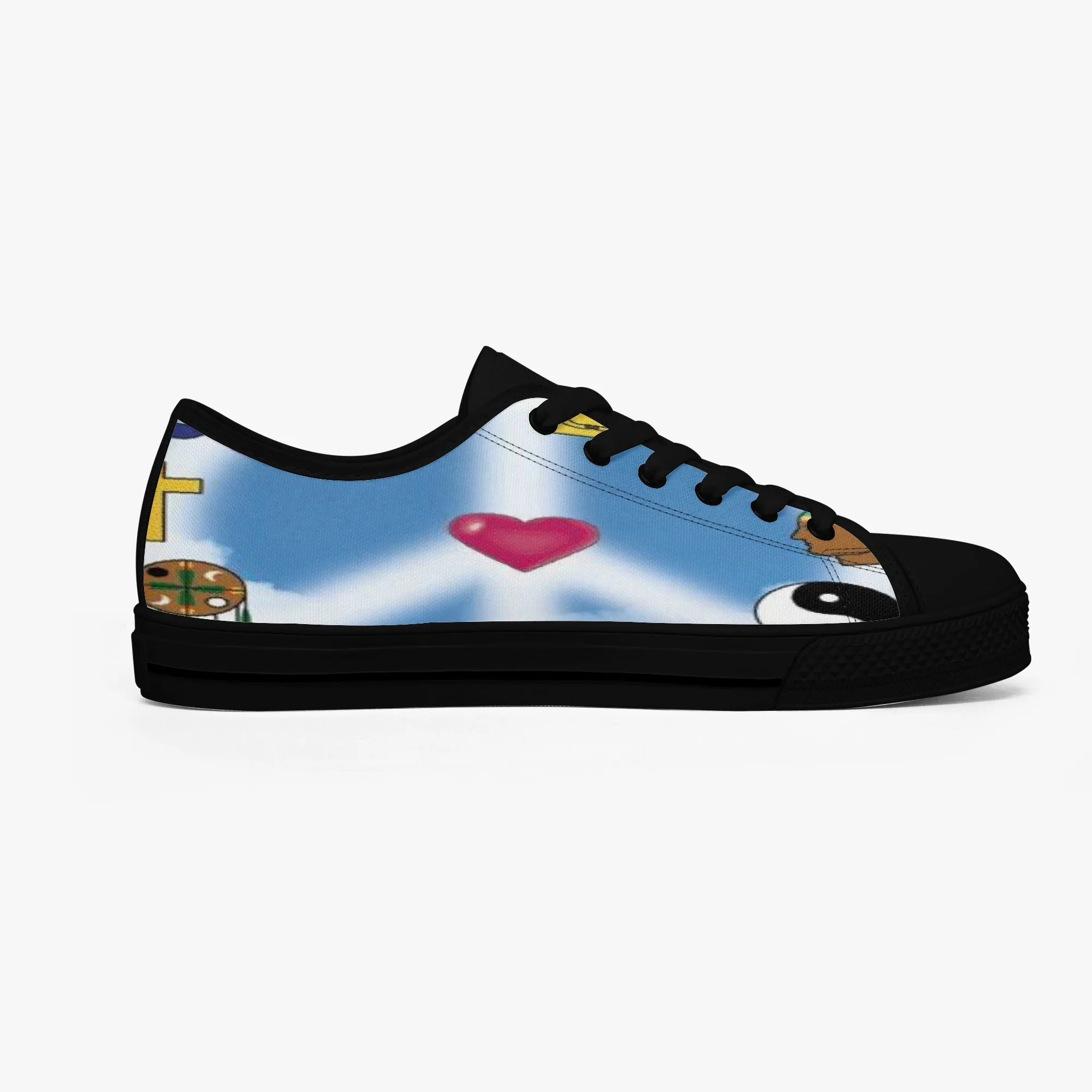 Mixed Symbols Classic Low-Top Canvas Shoes
