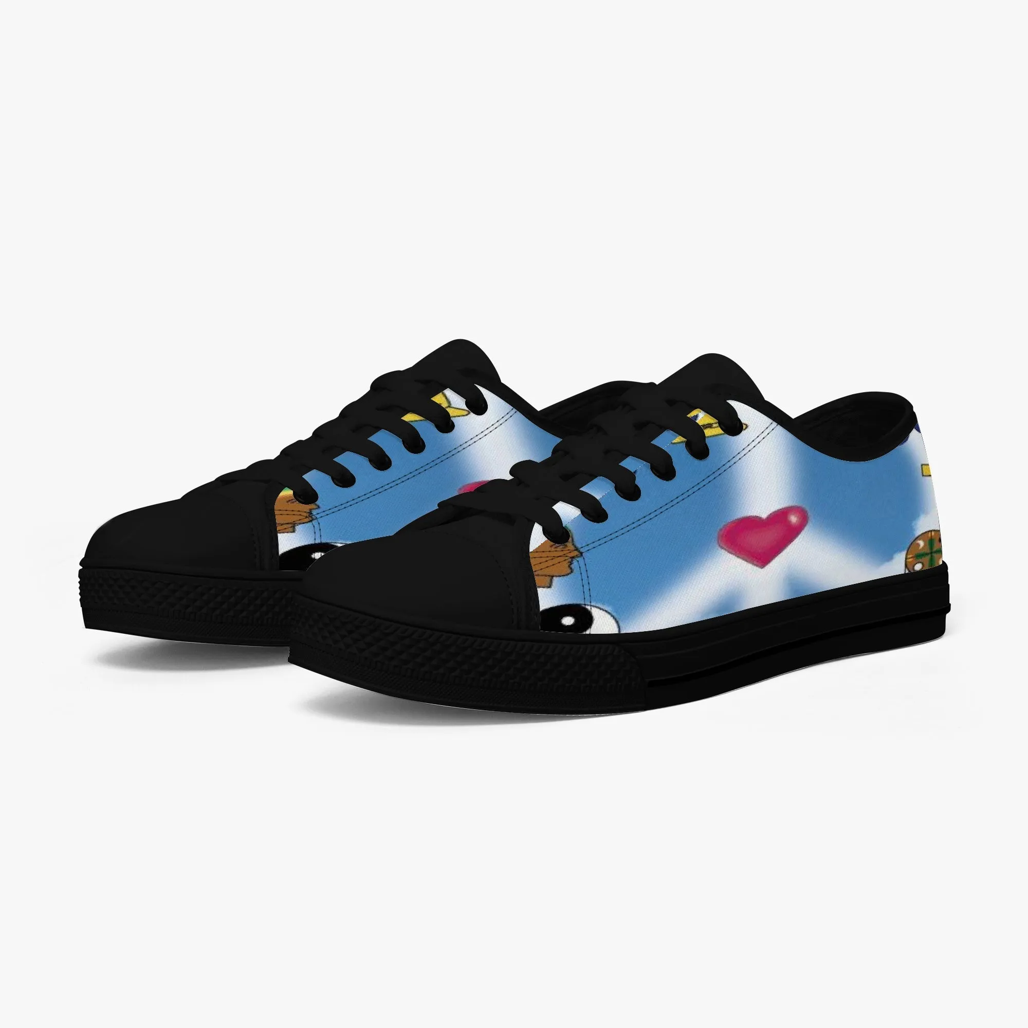 Mixed Symbols Classic Low-Top Canvas Shoes