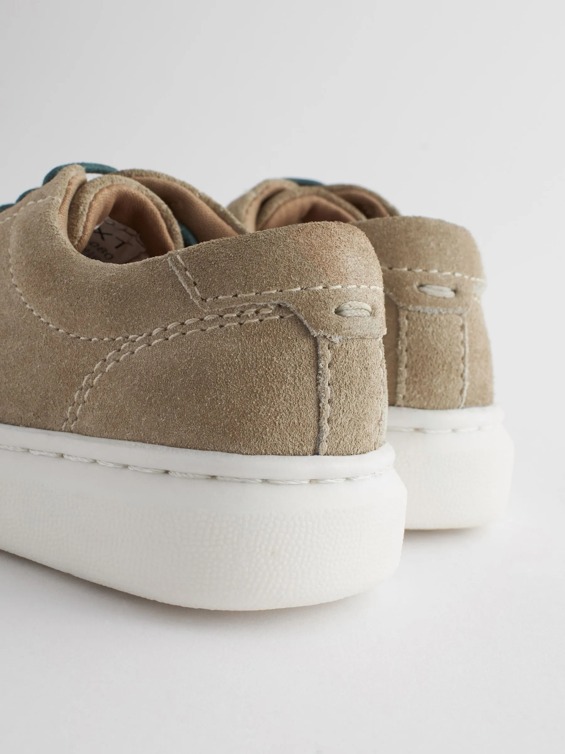 Neutral Stone Smart Leather Lace-Up Shoes