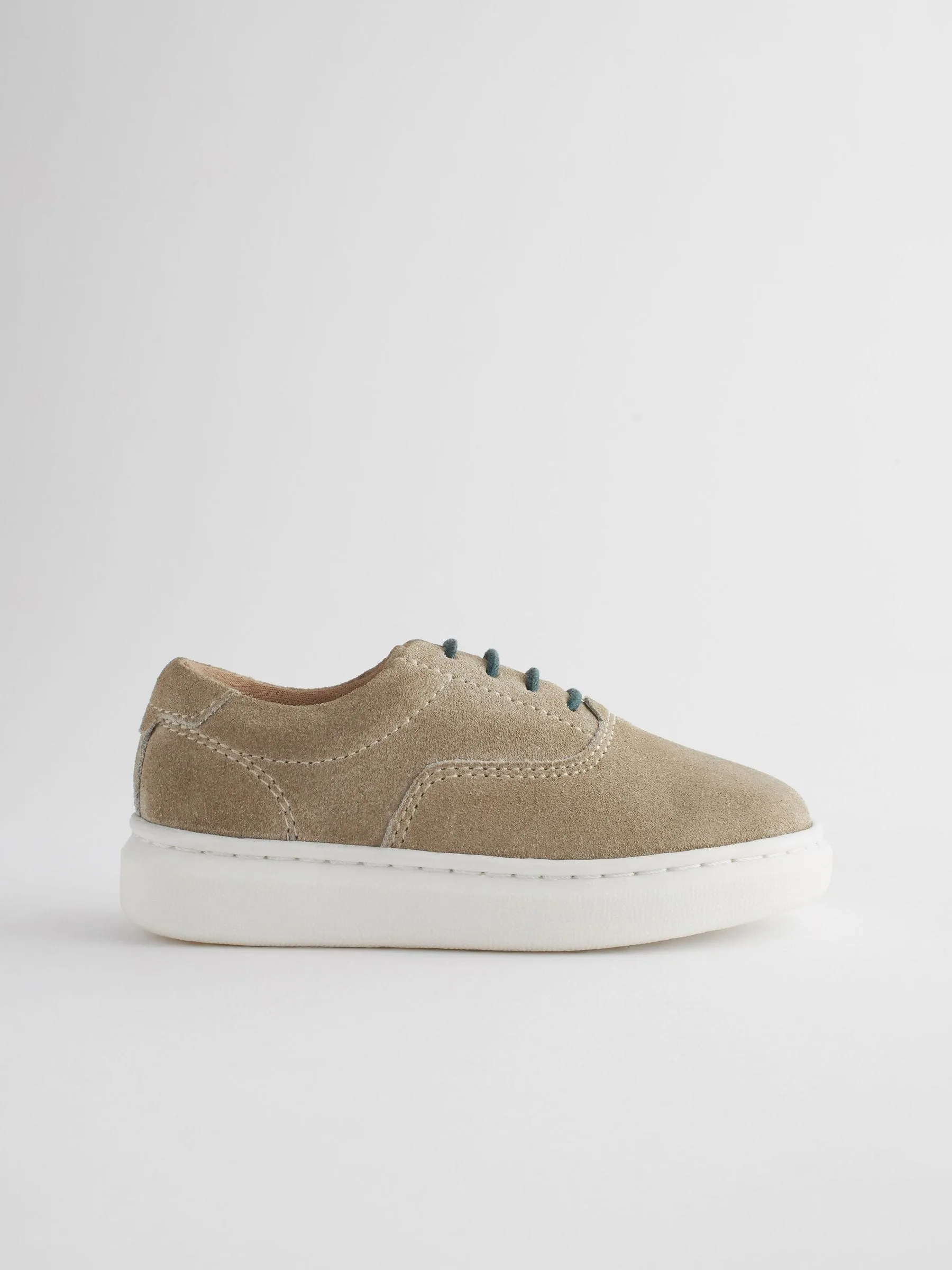 Neutral Stone Smart Leather Lace-Up Shoes