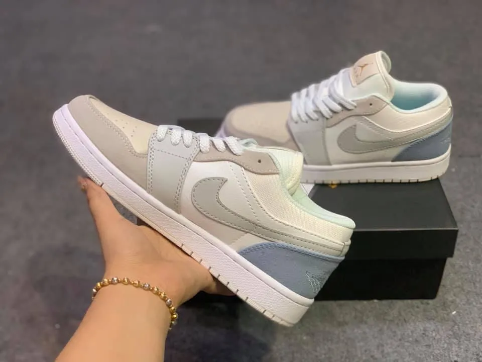 Nike Air Jordan 1 Low Shoes For Man Paris White Sky Grey Football Grey Shoes For Man Women And Boys CV3044-100