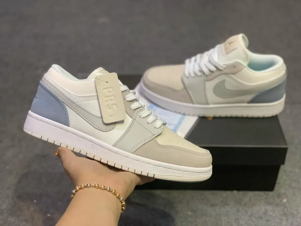Nike Air Jordan 1 Low Shoes For Man Paris White Sky Grey Football Grey Shoes For Man Women And Boys CV3044-100