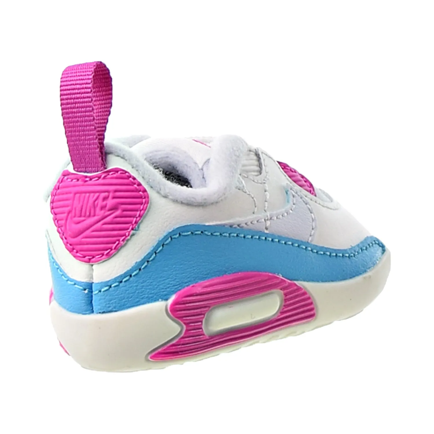 Nike Max 90 Crib (CB) Infants' Baby Shoes Football Grey-Summit White-Fire Pink