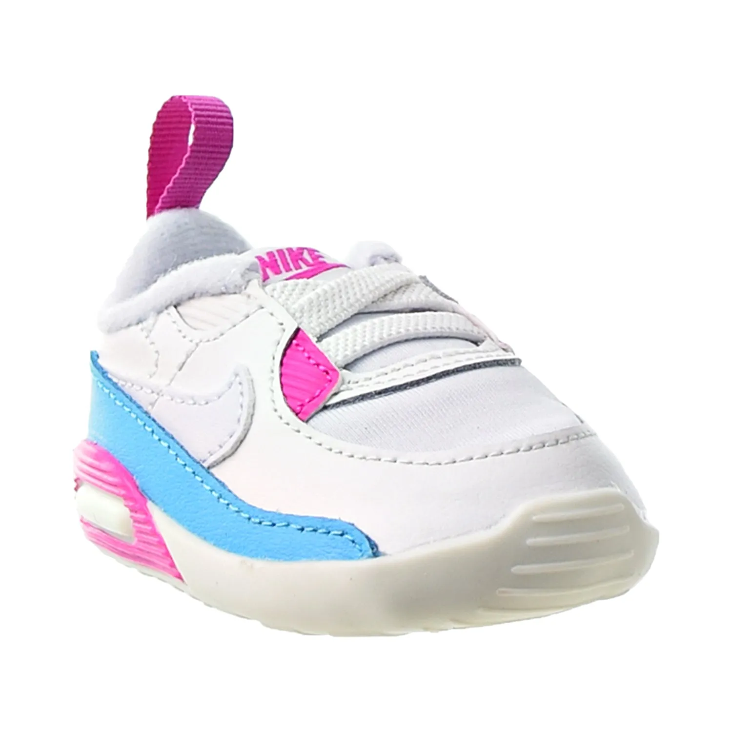 Nike Max 90 Crib (CB) Infants' Baby Shoes Football Grey-Summit White-Fire Pink