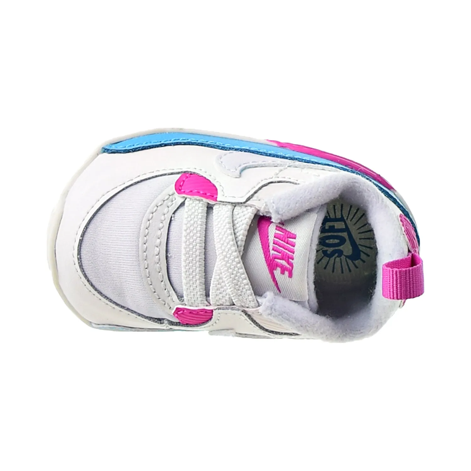 Nike Max 90 Crib (CB) Infants' Baby Shoes Football Grey-Summit White-Fire Pink