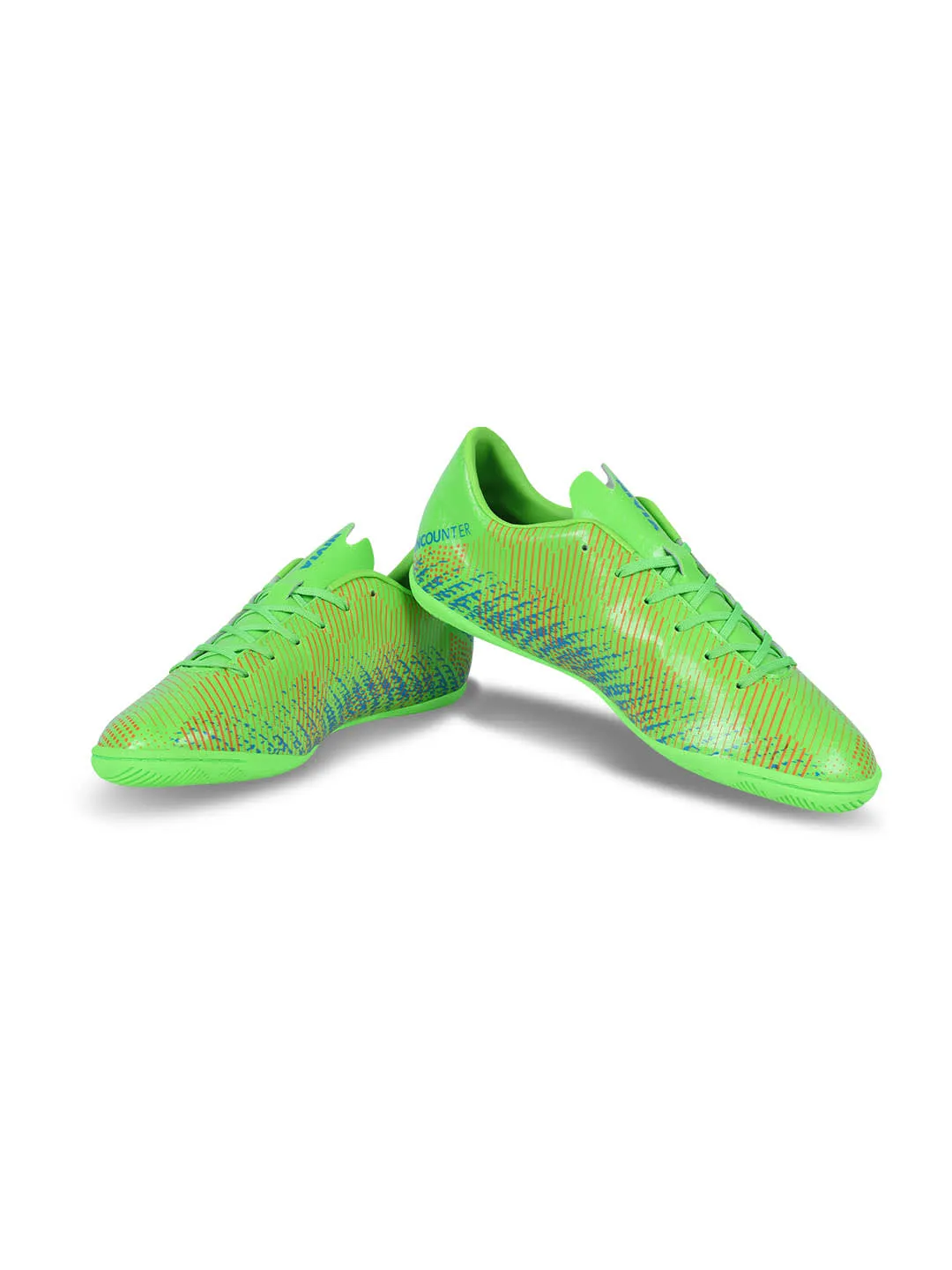 NIVIA Encounter 9.0 Futsal Shoes for Men (Neon Green/Blue)