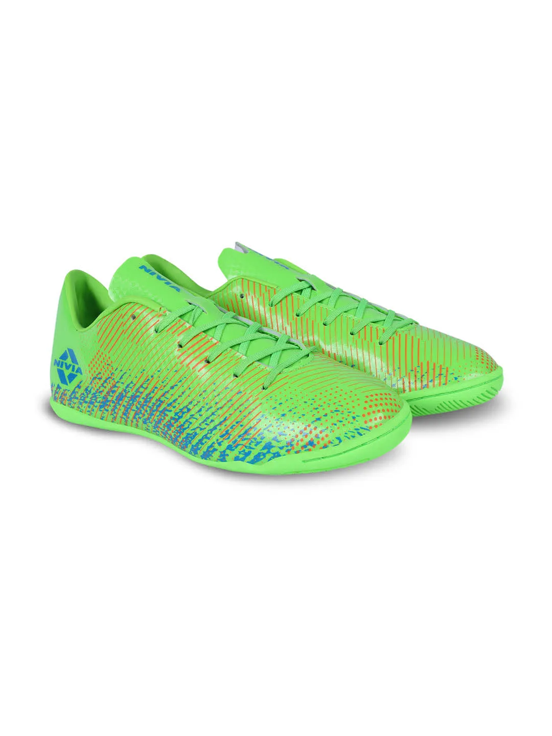 NIVIA Encounter 9.0 Futsal Shoes for Men (Neon Green/Blue)
