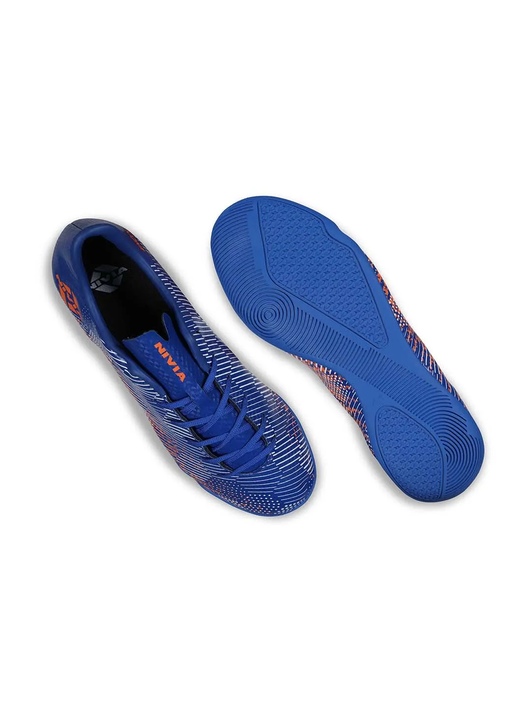 NIVIA Encounter 9.0 Futsal Shoes for Men (Royal Blue-Orange)