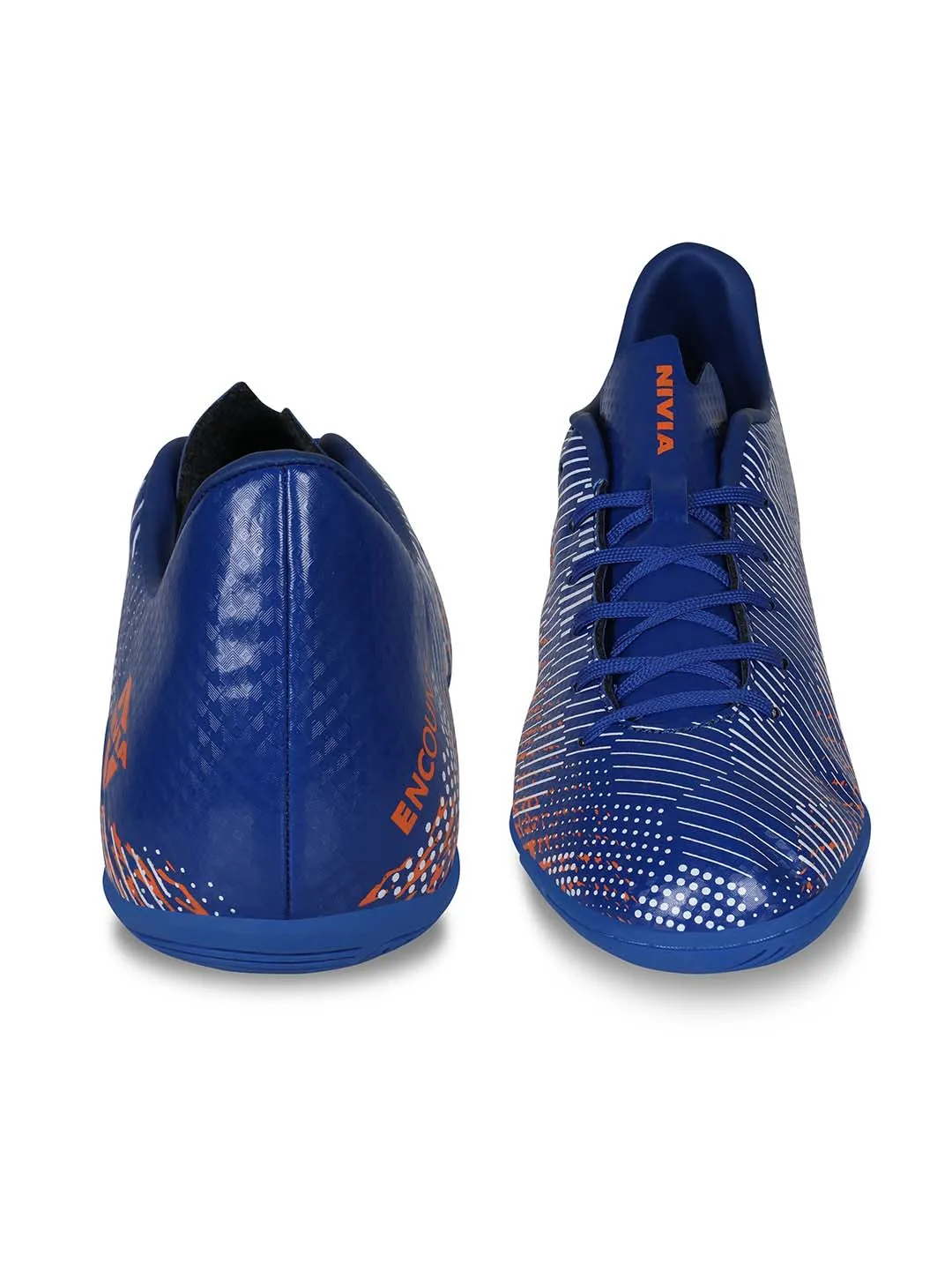 NIVIA Encounter 9.0 Futsal Shoes for Men (Royal Blue-Orange)