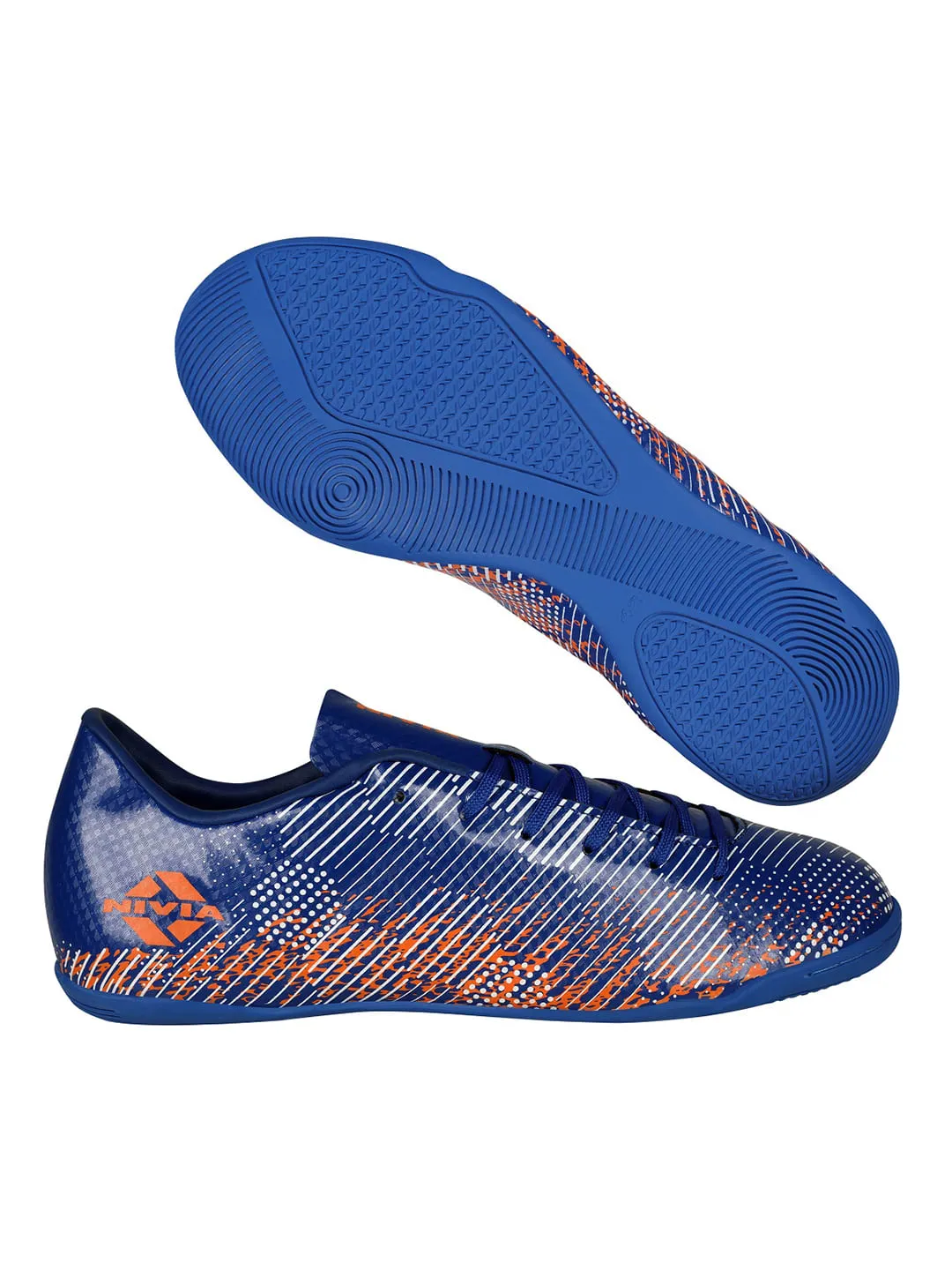NIVIA Encounter 9.0 Futsal Shoes for Men (Royal Blue-Orange)