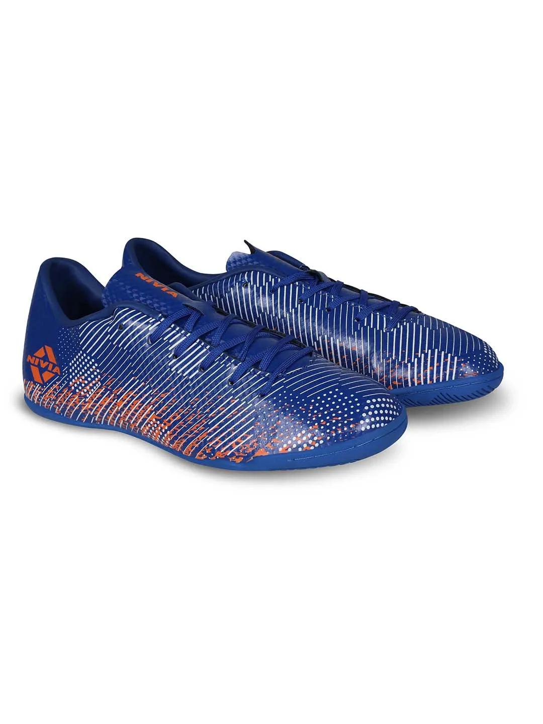 NIVIA Encounter 9.0 Futsal Shoes for Men (Royal Blue-Orange)