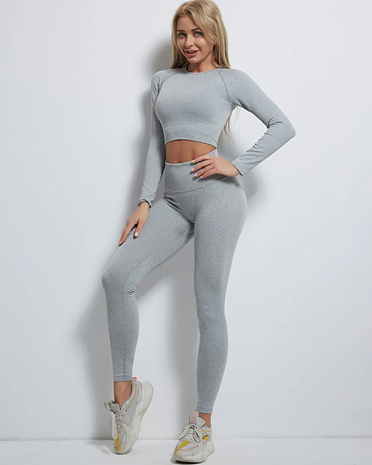 Rozy Ribbed Long Sleeve - Grey
