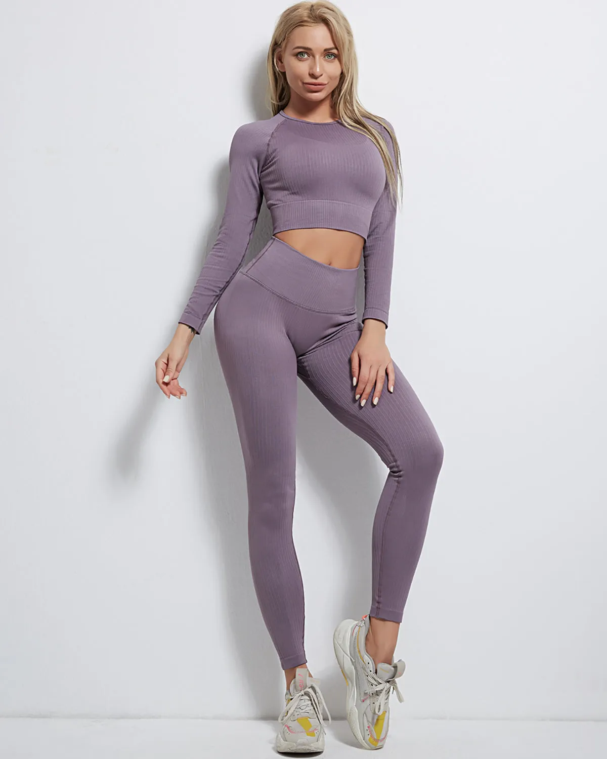 Rozy Ribbed Long Sleeve - Purple