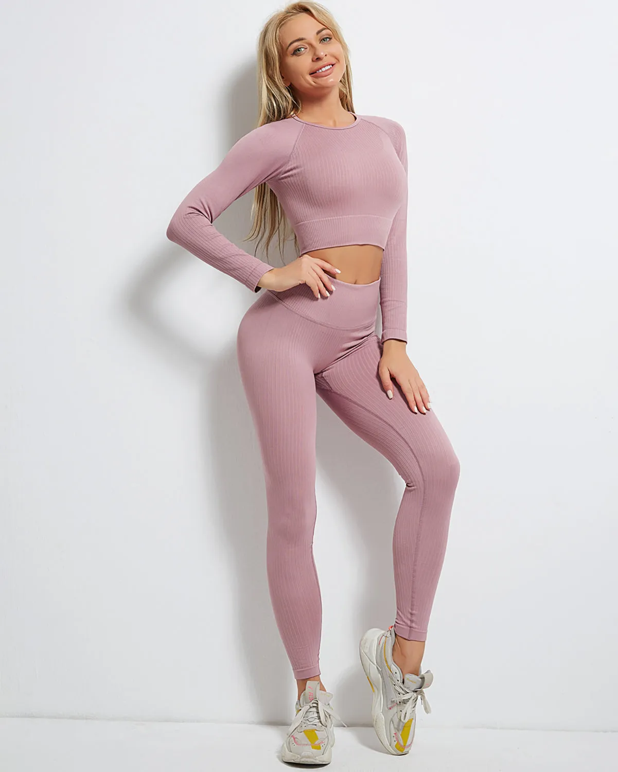 Rozy Ribbed Long Sleeve - Rose