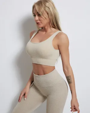 Rozy Ribbed Sports Bra - Khaki