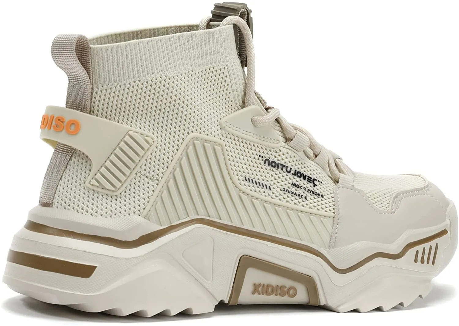 Size 9.5 Beige Lightweight High Top Fashion Sneakers/Walking Shoes/Sports Shoes