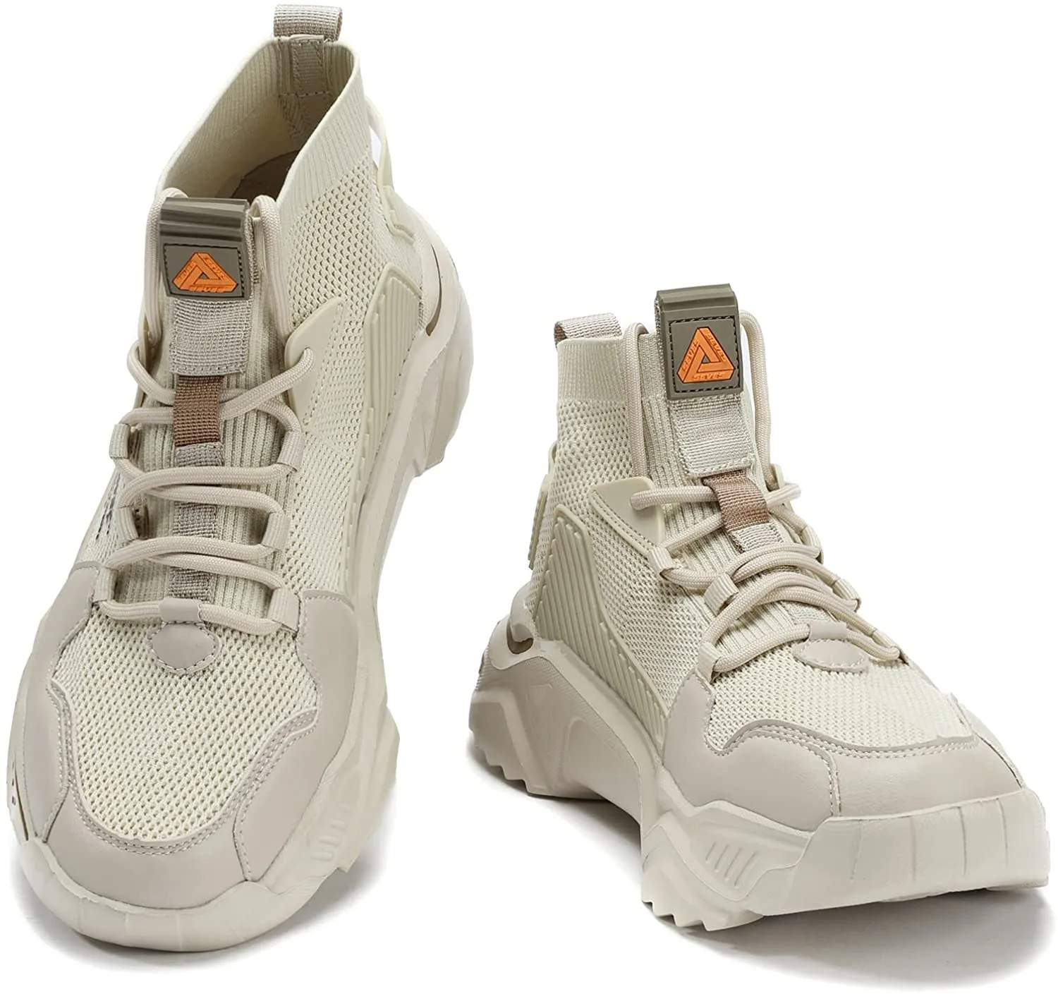 Size 9.5 Beige Lightweight High Top Fashion Sneakers/Walking Shoes/Sports Shoes