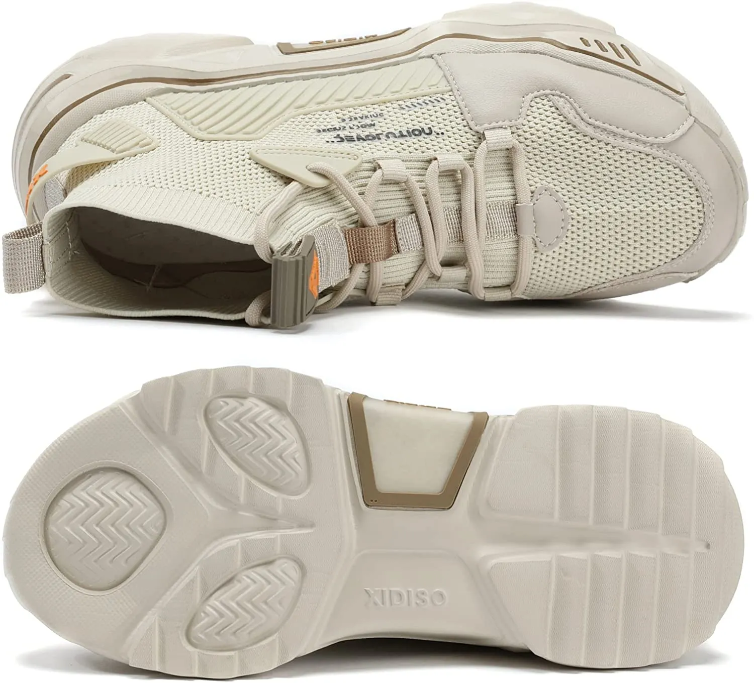 Size 9.5 Beige Lightweight High Top Fashion Sneakers/Walking Shoes/Sports Shoes