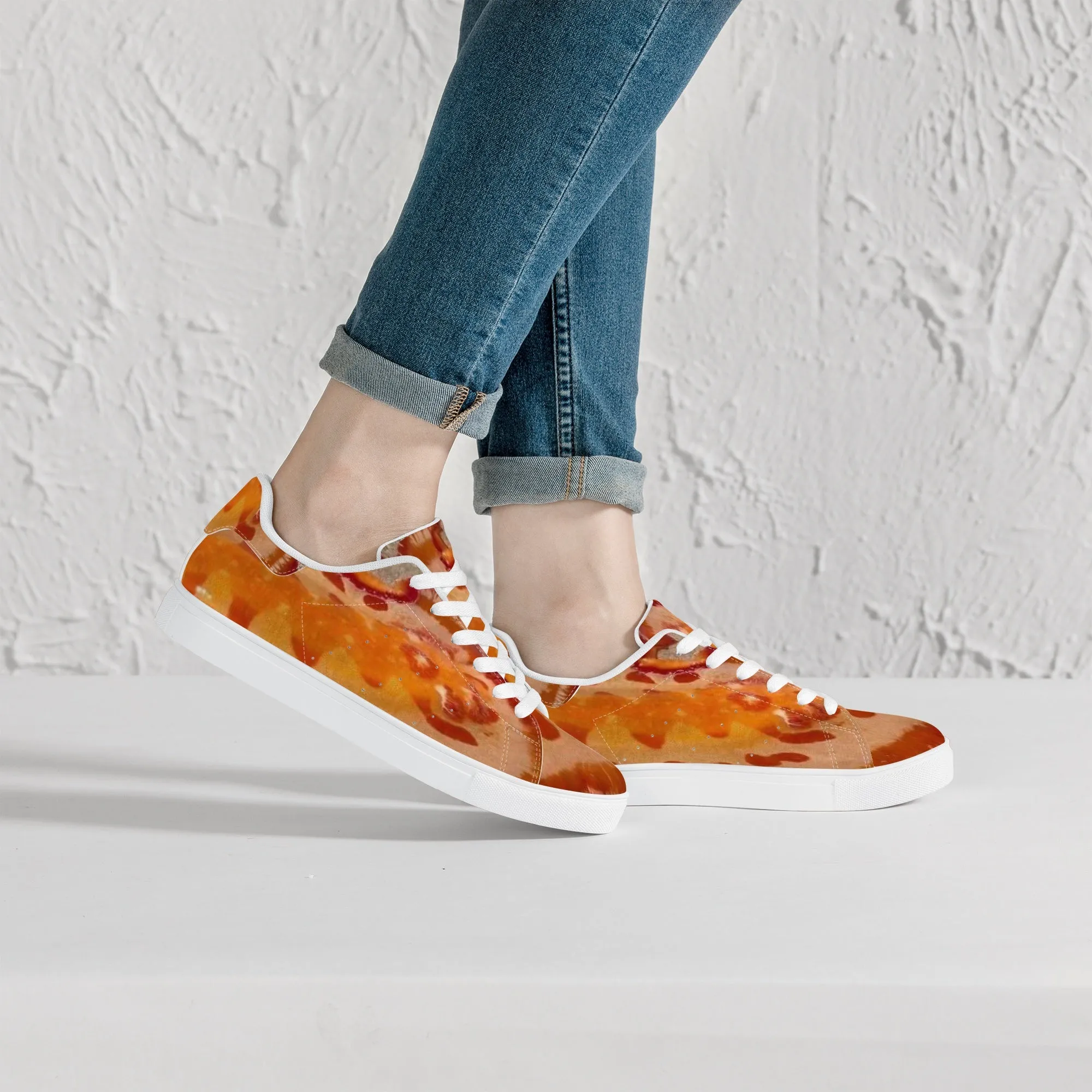 Spanish Dancer Classic Low-Top Leather Sneakers - White/Black