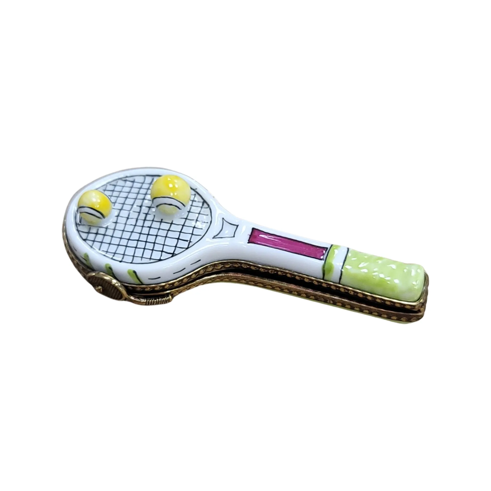 White Tennis Racquet 2 Balls