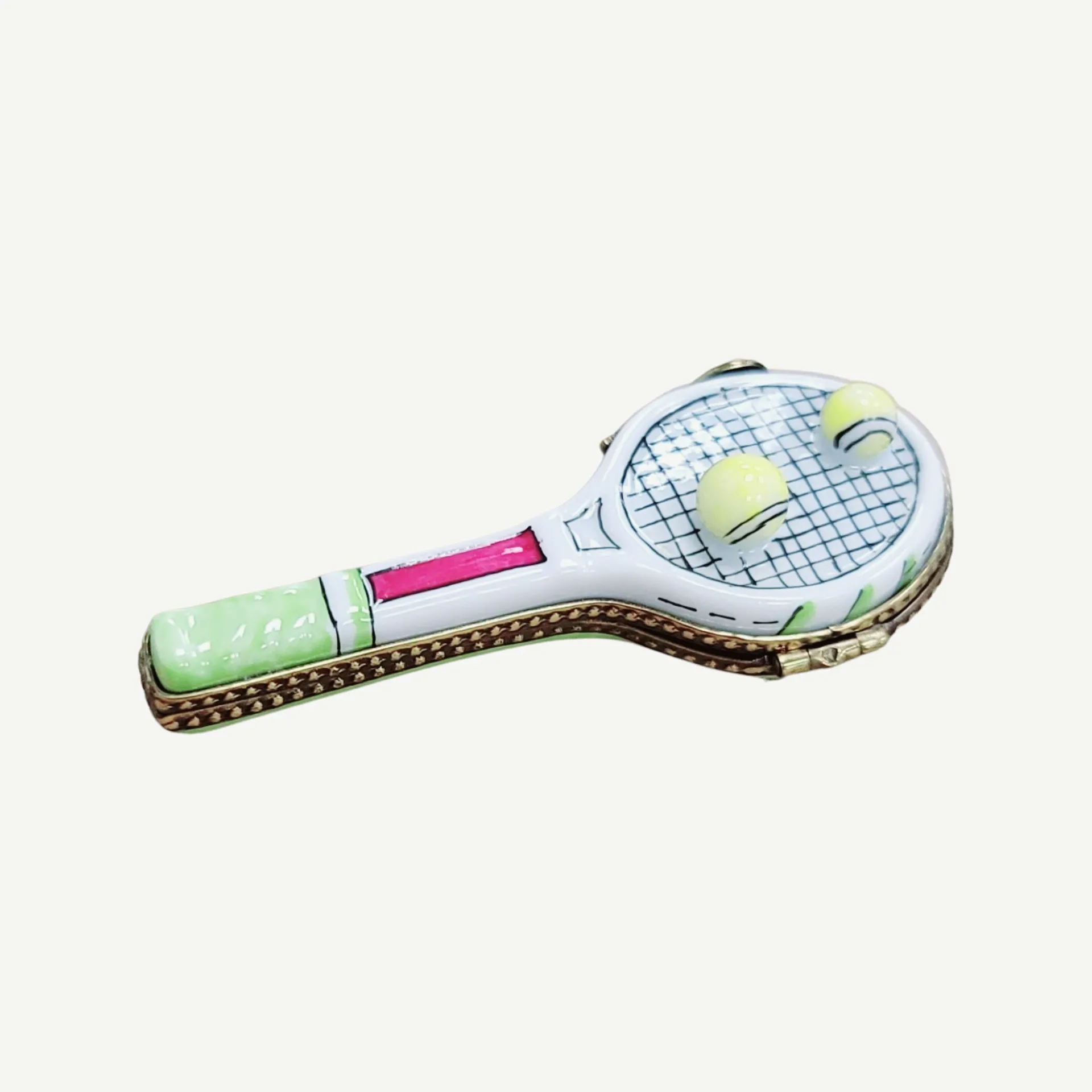White Tennis Racquet 2 Balls