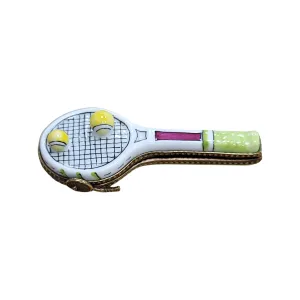 White Tennis Racquet 2 Balls