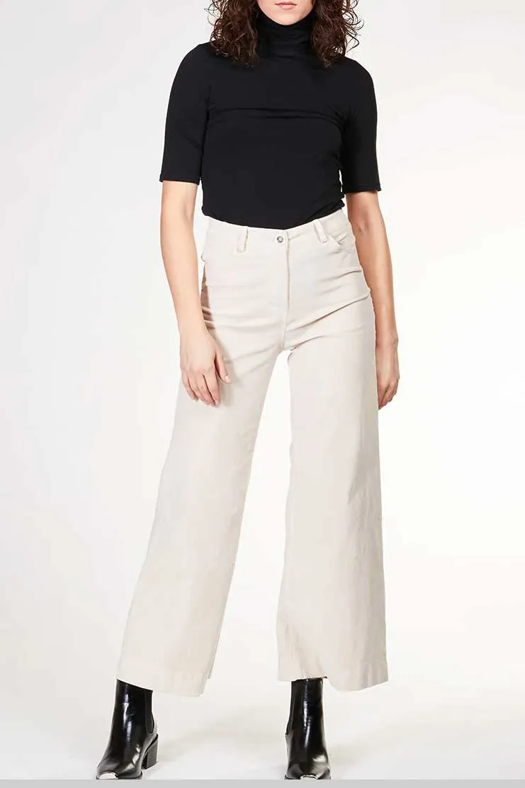 Wide Leg Hemmed Trouser