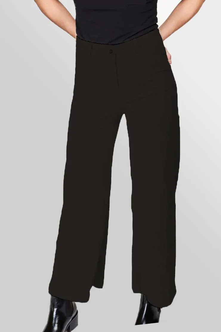Wide Leg Hemmed Trouser