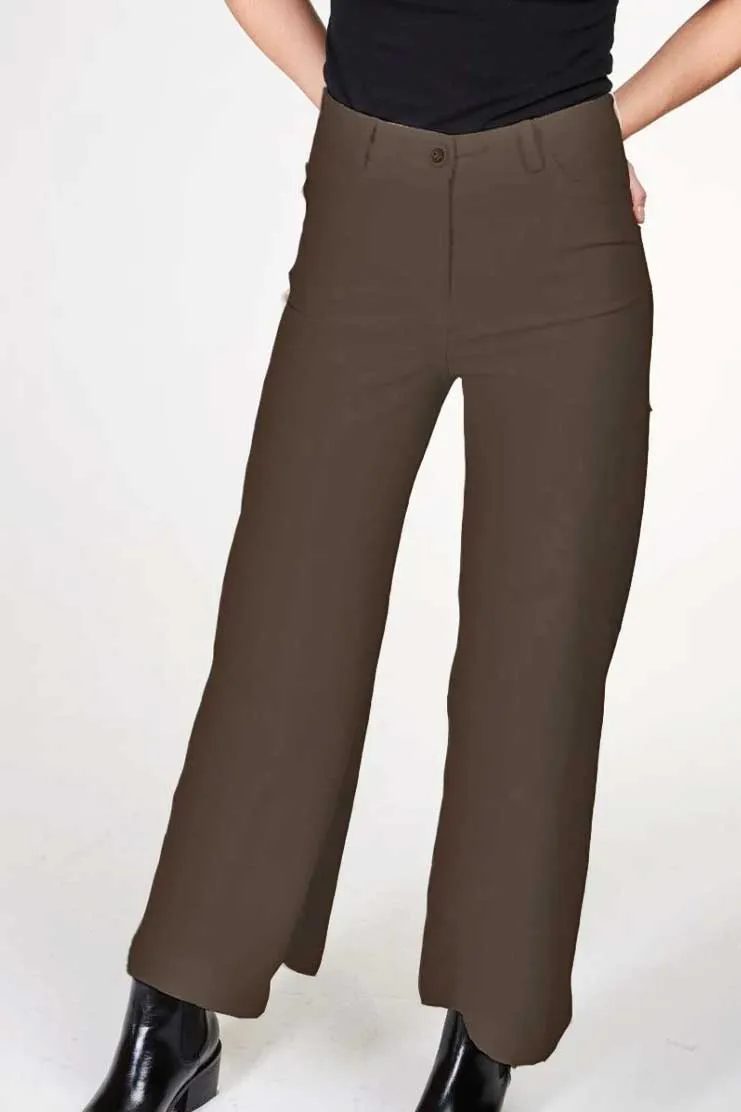 Wide Leg Hemmed Trouser