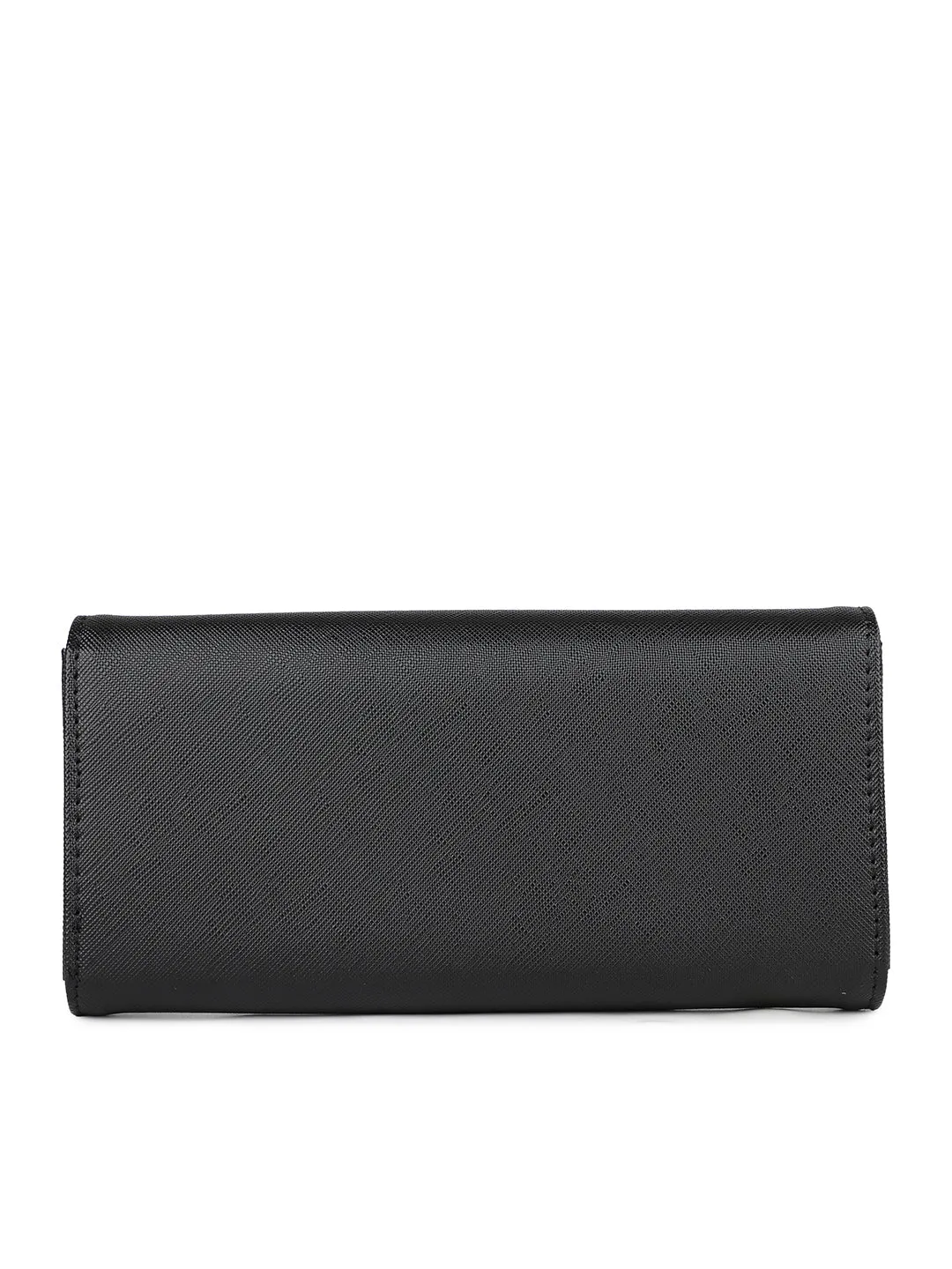 Women's Black Solid Bifold Wallet