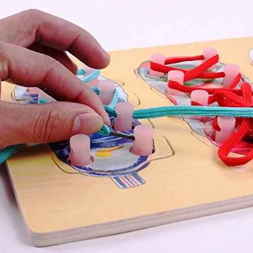 Wooden shoe puzzle for kids, wooden shoes - motor skills toys