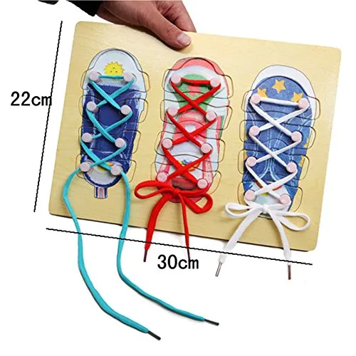 Wooden shoe puzzle for kids, wooden shoes - motor skills toys
